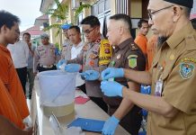 Polres Seruyan Musnahkan 50.36 Gram Barbuk Sabu Hasil Sitaan Dari 9 Tersangka