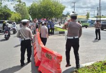 Dinas PU Prov.Kalteng Bersama Forum Lalu Lintas Tutup Sementara U-Turn Jalan RTA Milono