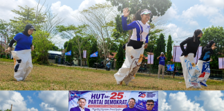 Semarak HUT ke-25, Partai Demokrat Seruyan Gelar Olahraga dan Perlombaan Rakyat Bersama Warga